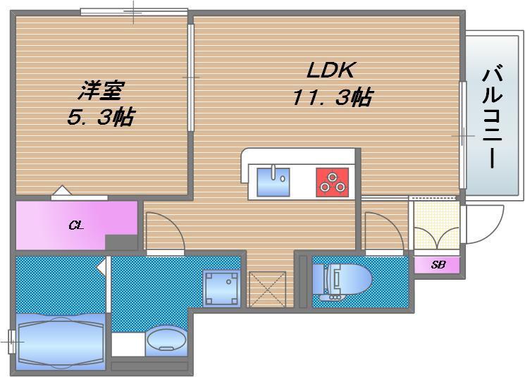 ハウス四季(1LDK/1階)の間取り写真