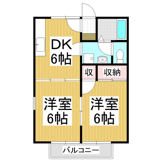 セジュール清水東(2DK/2階)の間取り写真