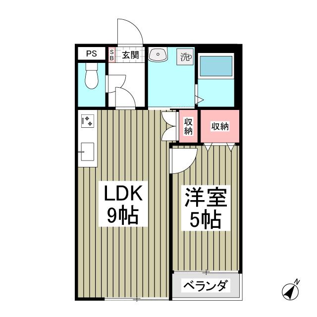 GARDEN MIYAKOI(1LDK/1階)の間取り写真
