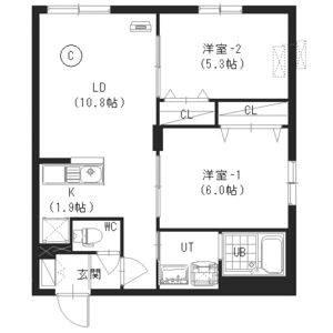 PREGARE(2LDK/4階)の間取り写真