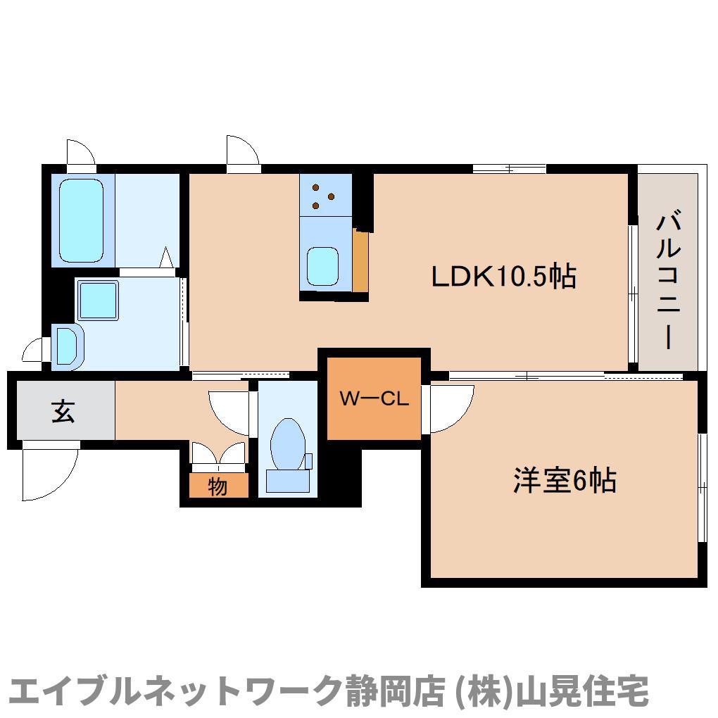 ハナパレスA棟(1LDK/1階)の間取り写真