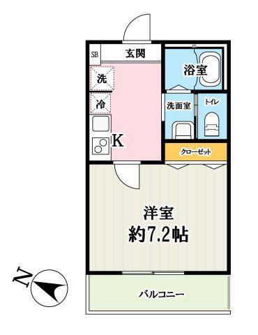 キャメル所沢航空公園(1K/1階)の間取り写真