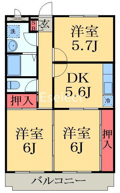 ファーストメゾン(3DK/2階)の間取り写真