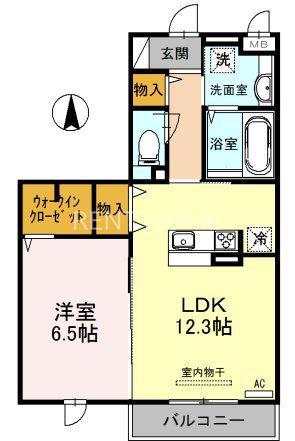 サンハイツ俊徳(1LDK/2階)の間取り写真