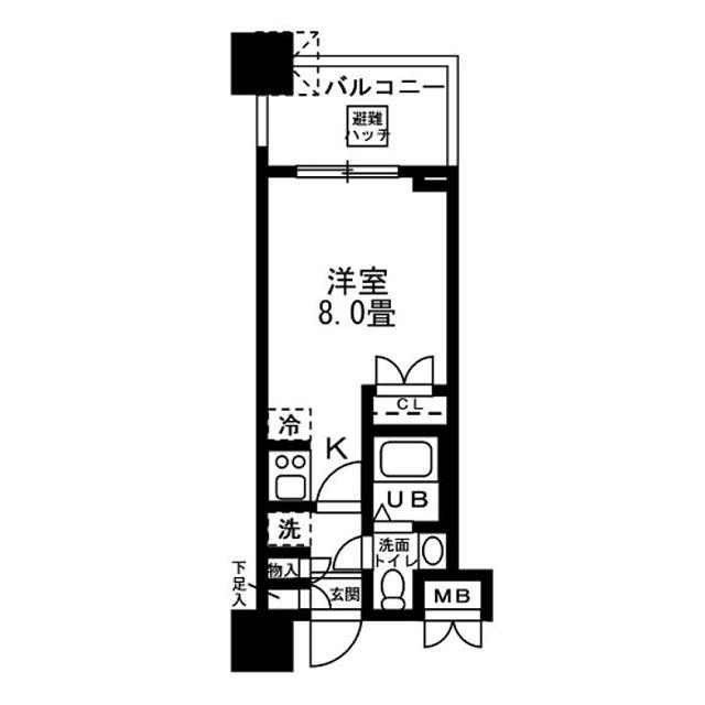 レジディア錦糸町(ワンルーム/8階)の間取り写真