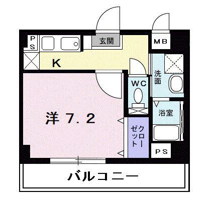 ヴェルメイユ(1K/3階)の間取り写真