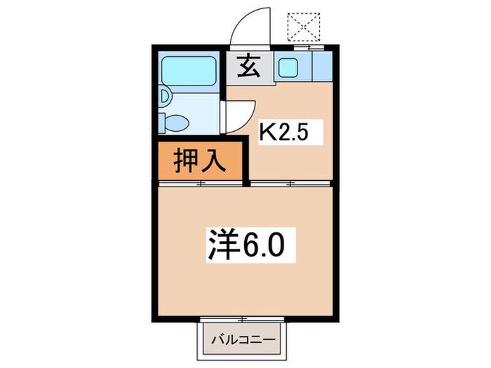 コスモハイツ鳳山(1K/1階)の間取り写真