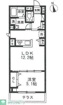 鹿沼台1丁目PJ(1LDK/1階)の間取り写真