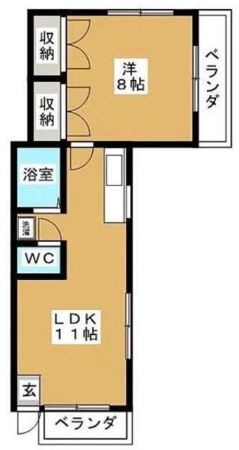 メゾンドM′S(1LDK/2階)の間取り写真