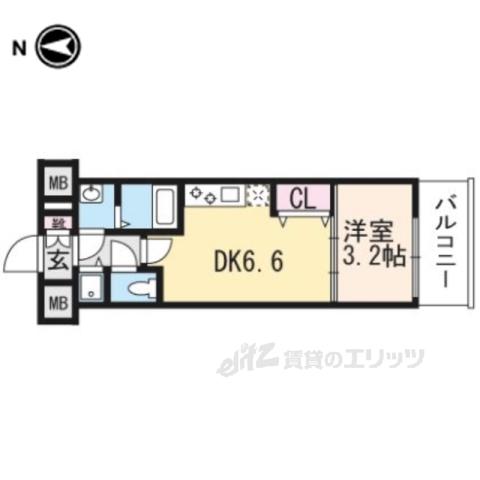 THEGARNETMILLENNIUMK(1DK/4階)の間取り写真