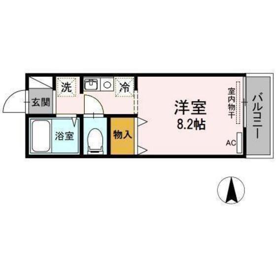 セジュール山路(ワンルーム/2階)の間取り写真