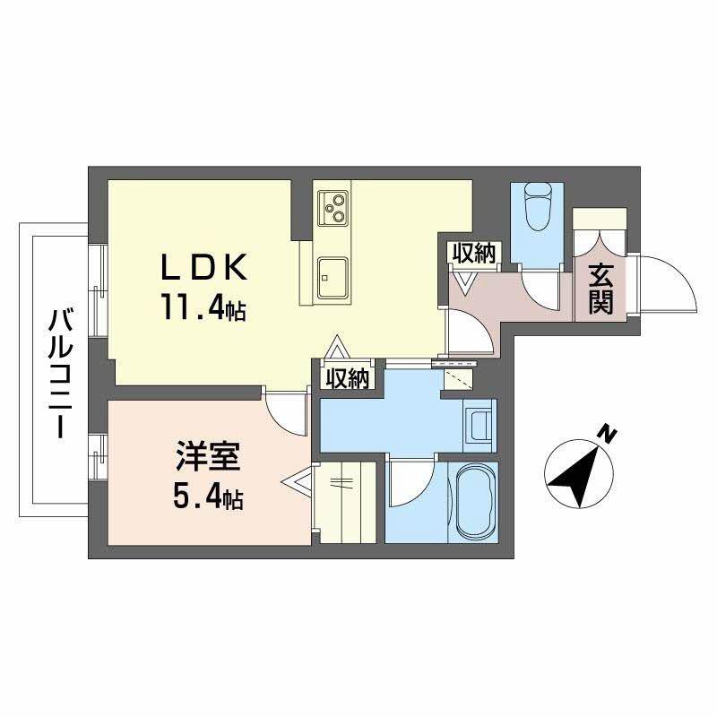 プレアデス(1LDK/1階)の間取り写真