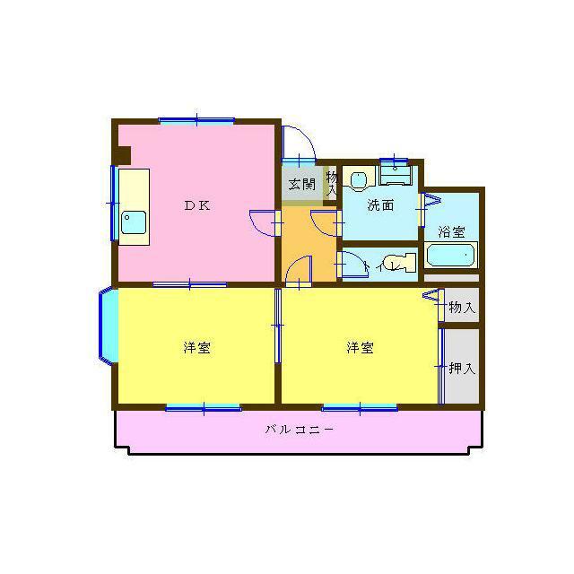 シークエスト鳥越(2DK/3階)の間取り写真