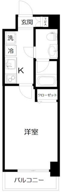 PARK SQUARE国府台(1K/5階)の間取り写真