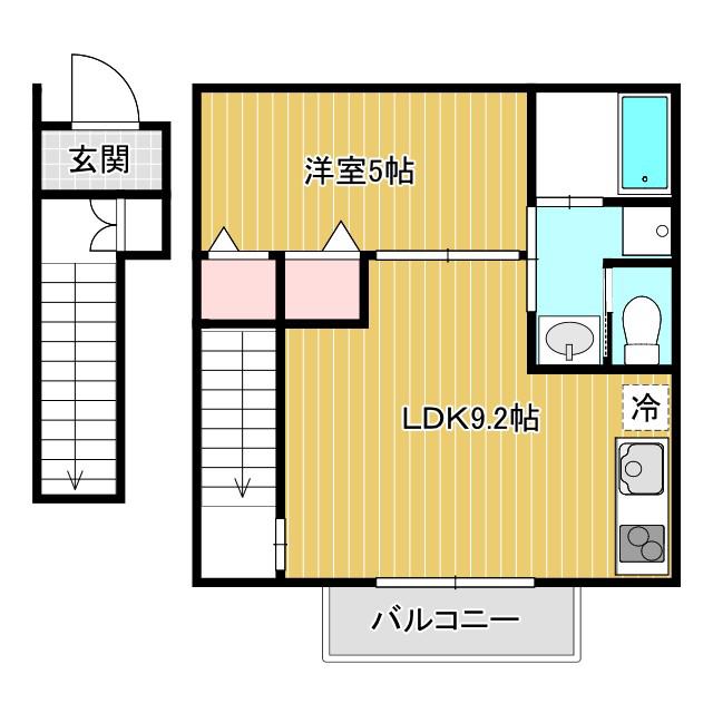 PRECIOUS(1LDK/2階)の間取り写真