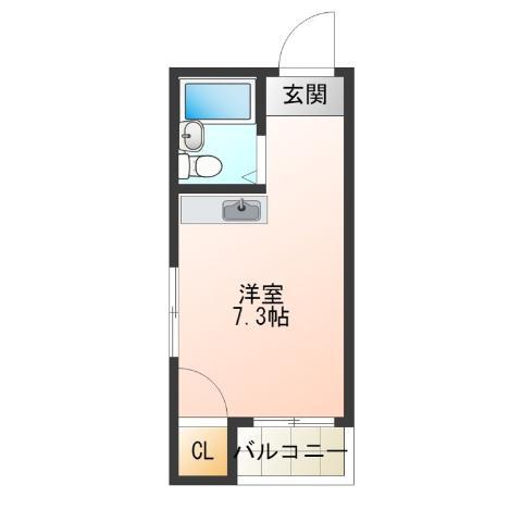 サンプラザ岸里(ワンルーム/4階)の間取り写真