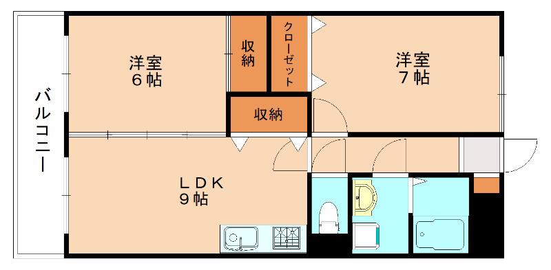 ビューPOINT(2LDK/5階)の間取り写真
