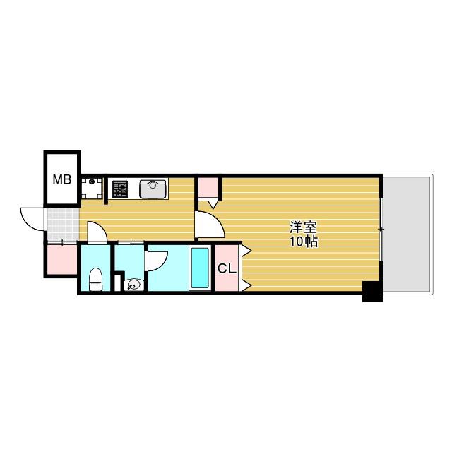 エトワール新大阪(1K/3階)の間取り写真