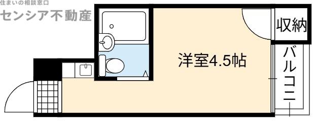 大一ビル(ワンルーム/2階)の間取り写真