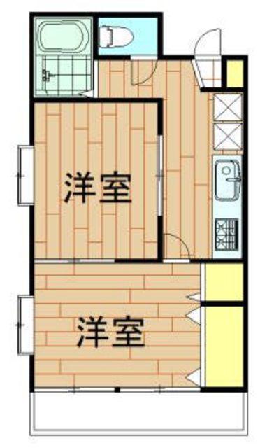 KI元住吉II(2DK/1階)の間取り写真