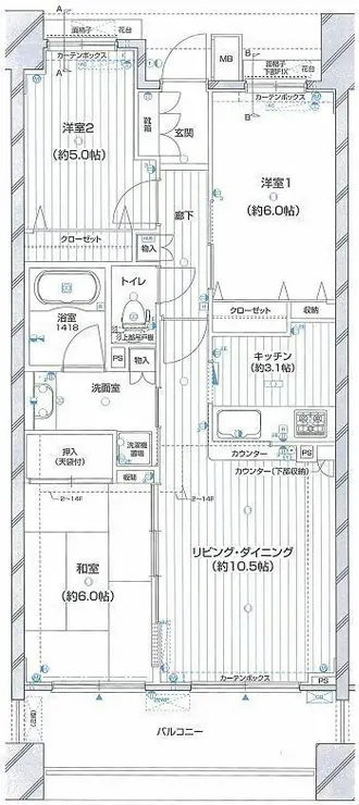 アデニウム新横浜 11階階 間取り