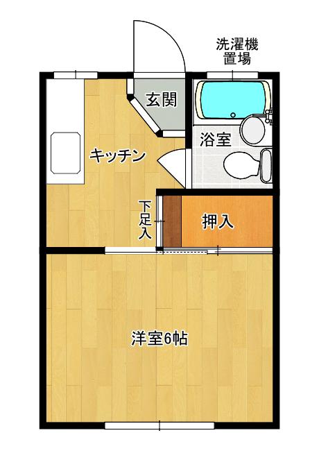 あららぎ第一(1K/1階)の間取り写真