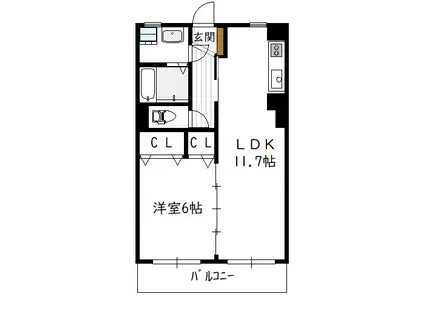 エアフォルク II(1LDK/2階)の間取り写真
