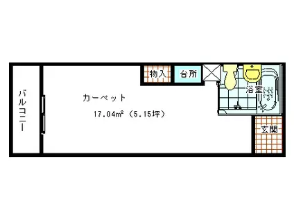 K-BUILUDING(ワンルーム/6階)の間取り写真