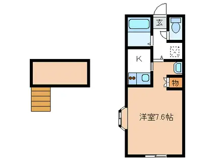 CITY CABIN(1K/1階)の間取り写真