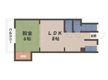 コーポ鈴蘭(1LDK/4階)の間取り写真