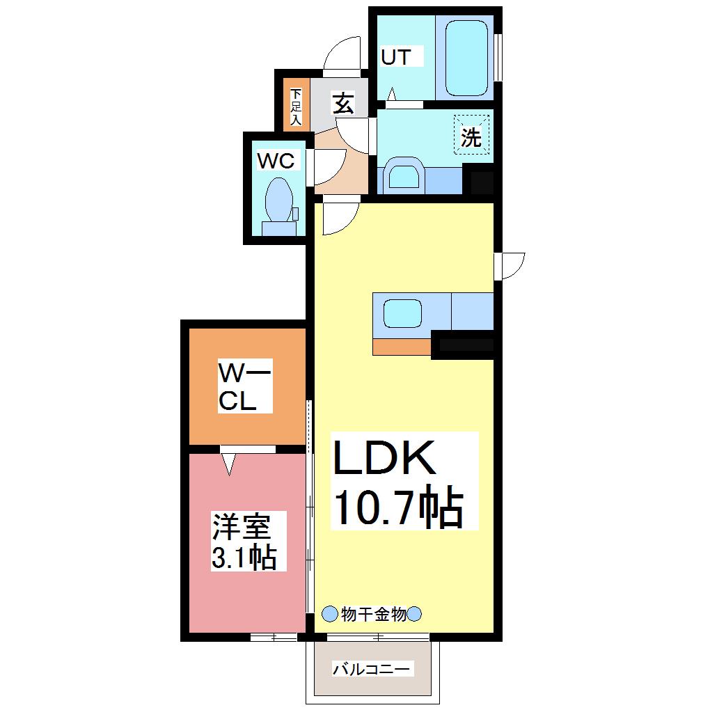 BERGE森田(1LDK/1階)の間取り写真