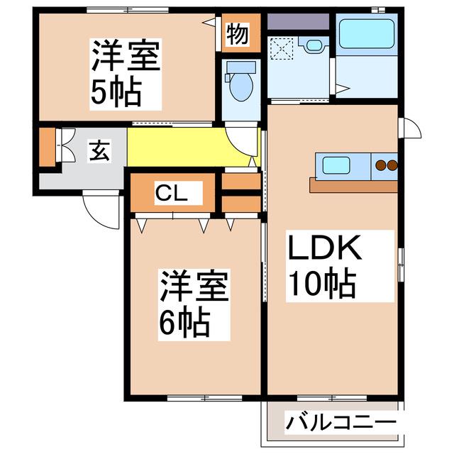 ファミリアコーポレーション III棟(2LDK/1階)の間取り写真