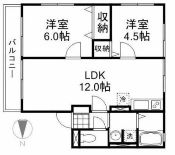 メゾンラフォーレ(2LDK/1階)の間取り写真