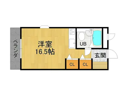 アパートメントハウスNN(ワンルーム/2階)の間取り写真