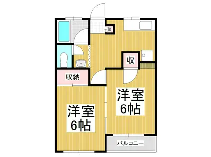 メゾンドール堂町(2K/1階)の間取り写真