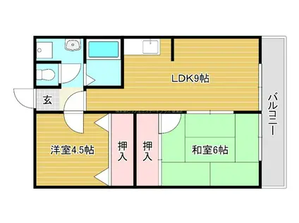 サンクリエート高谷(2LDK/3階)の間取り写真