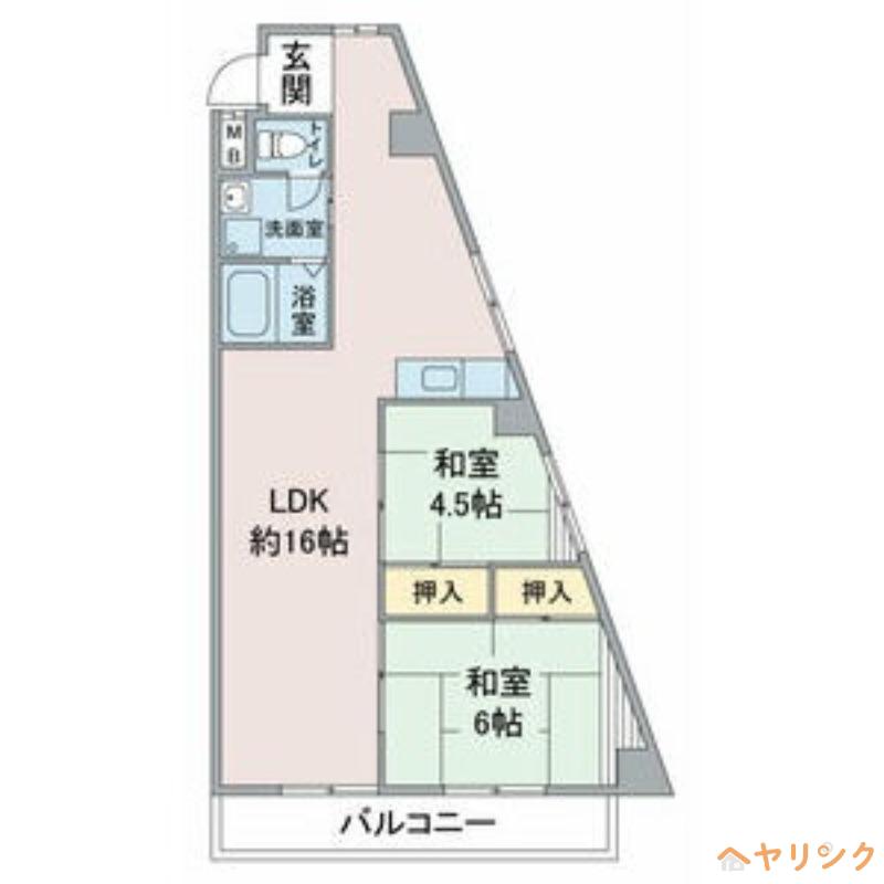 ファミリーハイツ柴田(2LDK/3階)の間取り写真