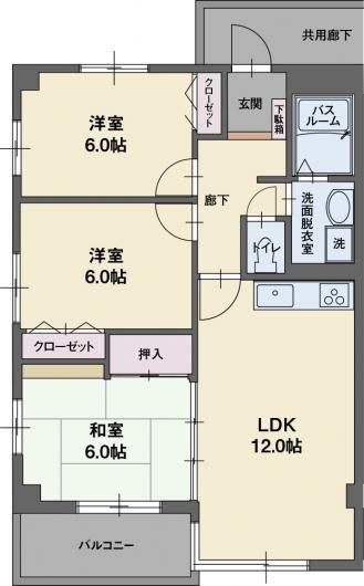 RYU-SUI(3LDK/1階)の間取り写真