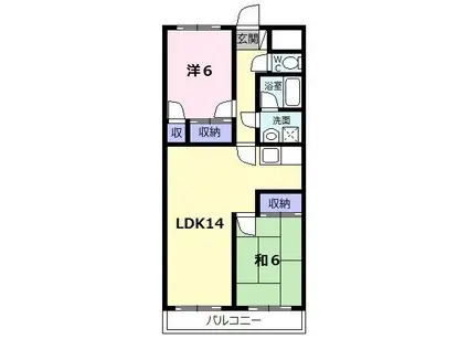 ファミリータウンむらた(2LDK/2階)の間取り写真