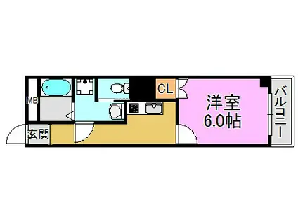 ヴェルドミール小阪(1K/4階)の間取り写真
