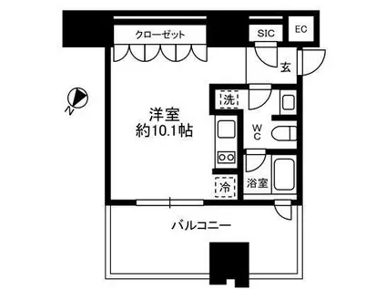THE ROPPONGI TOKYO SUPERIOR RESIDEN(ワンルーム/9階)の間取り写真