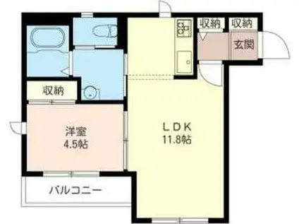 アミティエ(1LDK/2階)の間取り写真