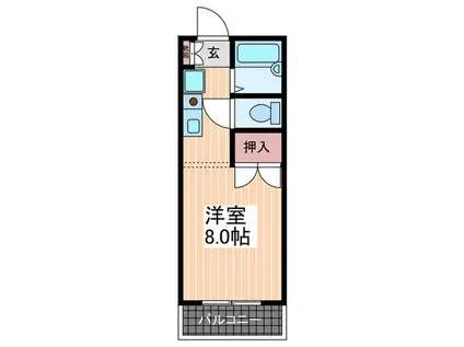 セジュール久保田 A棟(ワンルーム/2階)の間取り写真