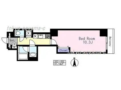 ラ・ボーン・ヴィ平井(1K/5階)の間取り写真