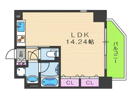 クレグラン北梅田(1LDK/5階)の間取り写真