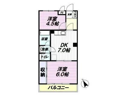 BUILD-TAKA(2DK/3階)の間取り写真
