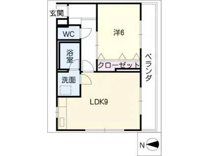 マーベラス鹿田(1LDK/3階)の間取り写真