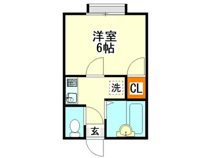 吉野アパート(1K/2階)の間取り写真