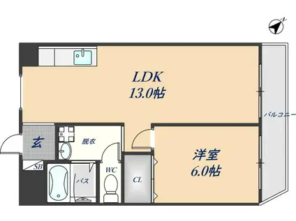 雅マンション(1LDK/2階)の間取り写真