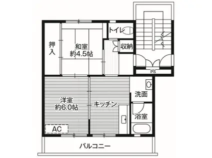 ビレッジハウス七戸(2DK/1階)の間取り写真